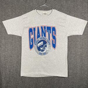 Vintage New York Giants Shirt Mens Large Gray NFL Football Helmet Graphic 90s